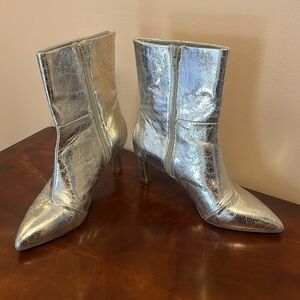 DV by Dolce Vita Silver Mid-Calf Heeled Boots